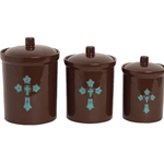 Turquoise Cross Canister Set