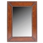 Nail head Leather Mirror