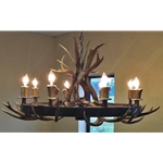 Wagon Wheel Antler Chandelier