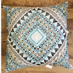 TURQUOISE/BLACK BURLAP