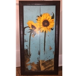 SUNFLOWERS ON WOOD I