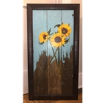 SUNFLOWERS ON WOOD II