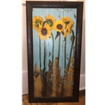 SUNFLOWERS ON WOOD III