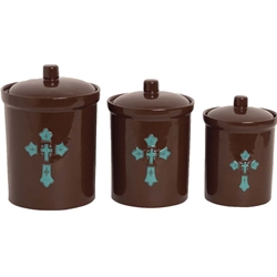 Turquoise Cross Canister Set