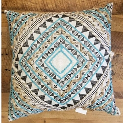 TURQUOISE/BLACK BURLAP