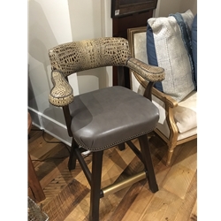 ML-22 BARSTOOL-CROCO STEEL BROWN